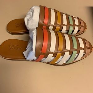 Crown Vintage Multicolor Striped Mules